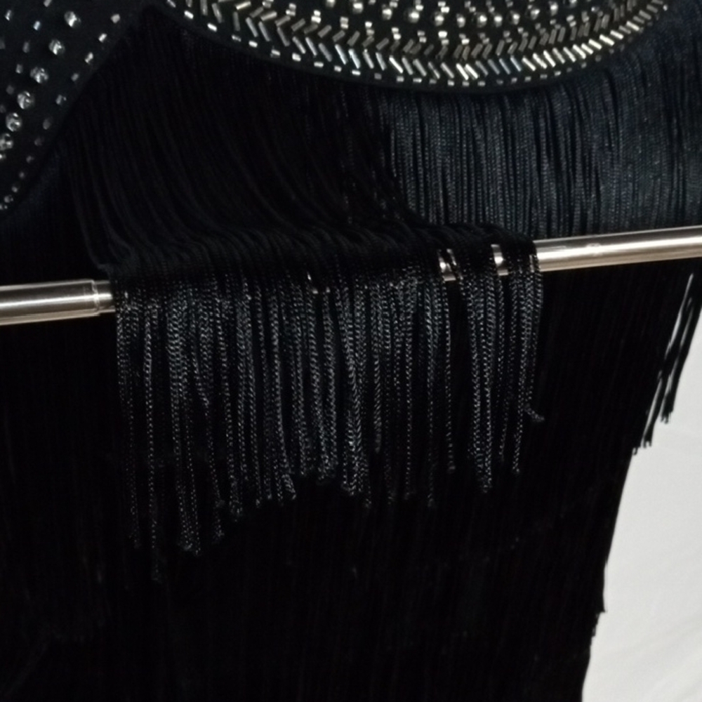 Cache Black Top with Fringe and Studs - Picture 5 of 5